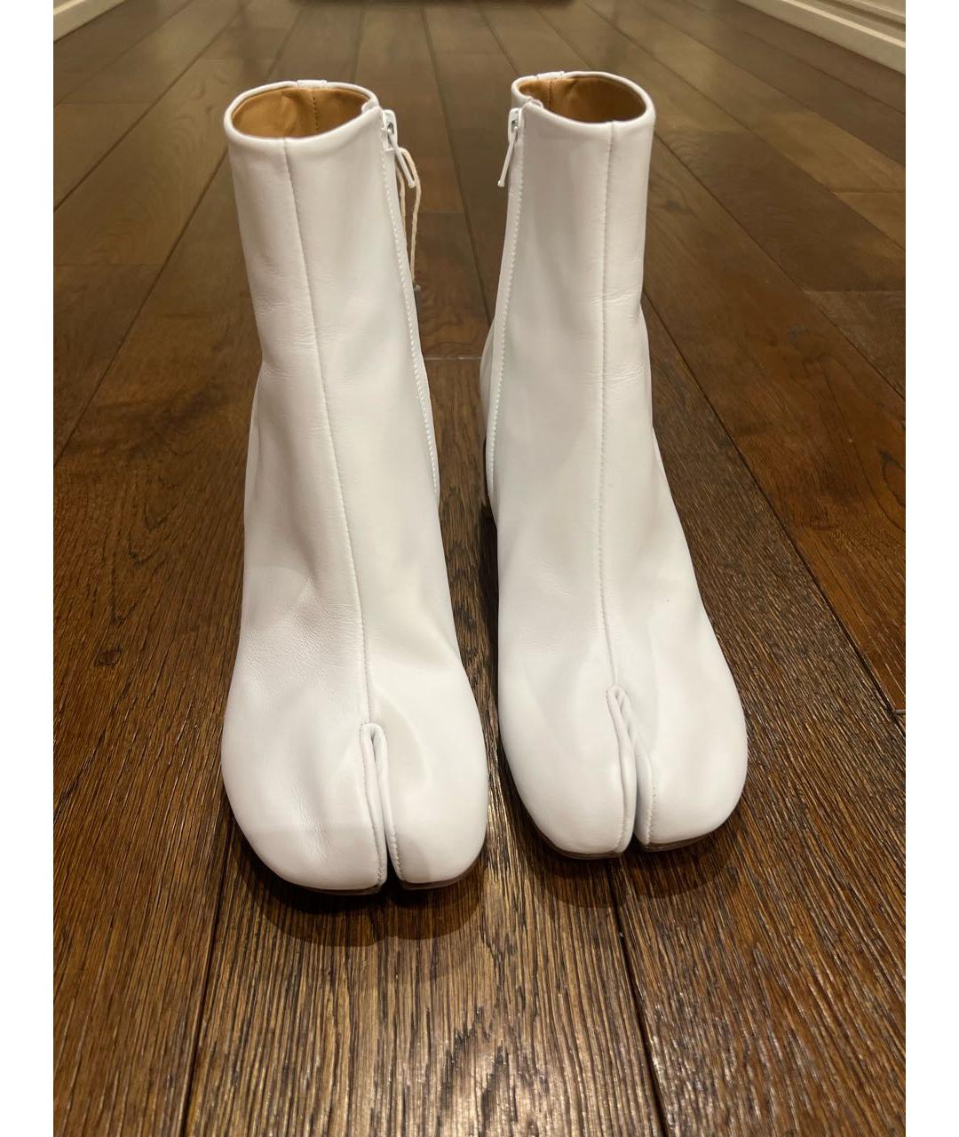 MAISON MARGIELA Белые кожаные ботильоны, фото 2