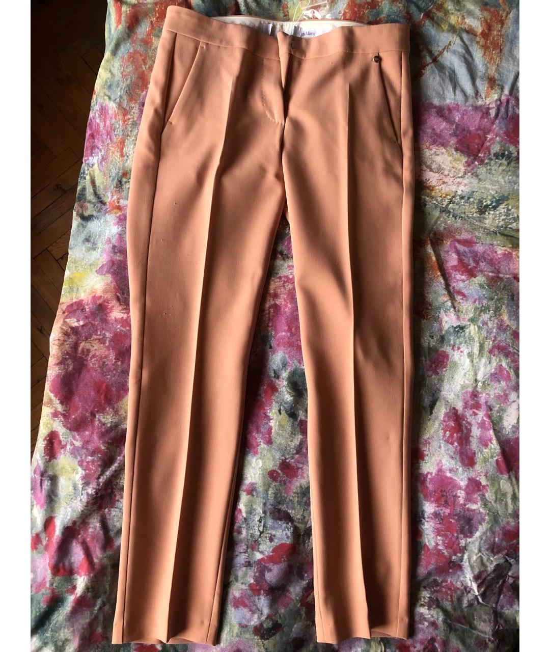 'S MAX MARA Розовые шерстяные брюки узкие, фото 2