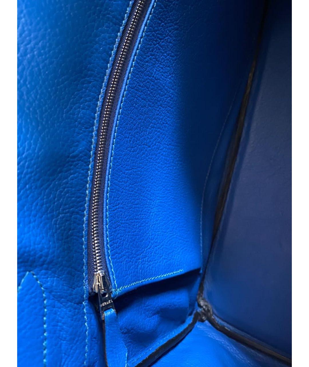 HERMES PRE-OWNED Синяя сумка с короткими ручками из экзотической кожи, фото 6