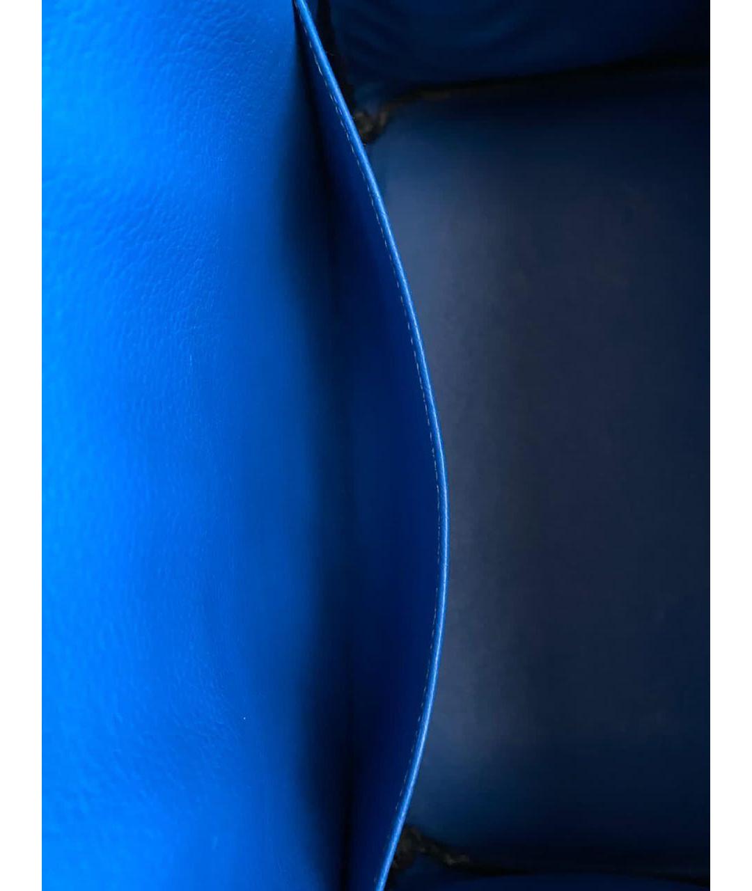 HERMES Синяя сумка с короткими ручками из экзотической кожи, фото 7