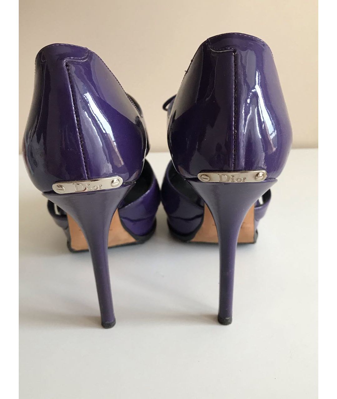 CHRISTIAN DIOR PRE-OWNED Фиолетовые туфли из лакированной кожи, фото 5