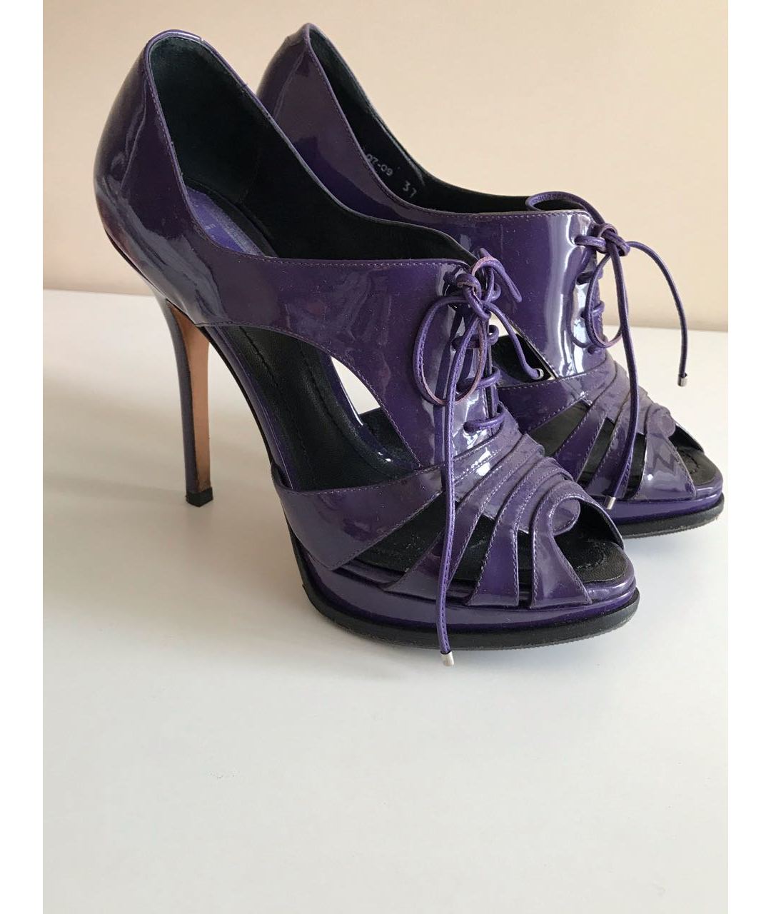 CHRISTIAN DIOR PRE-OWNED Фиолетовые туфли из лакированной кожи, фото 2