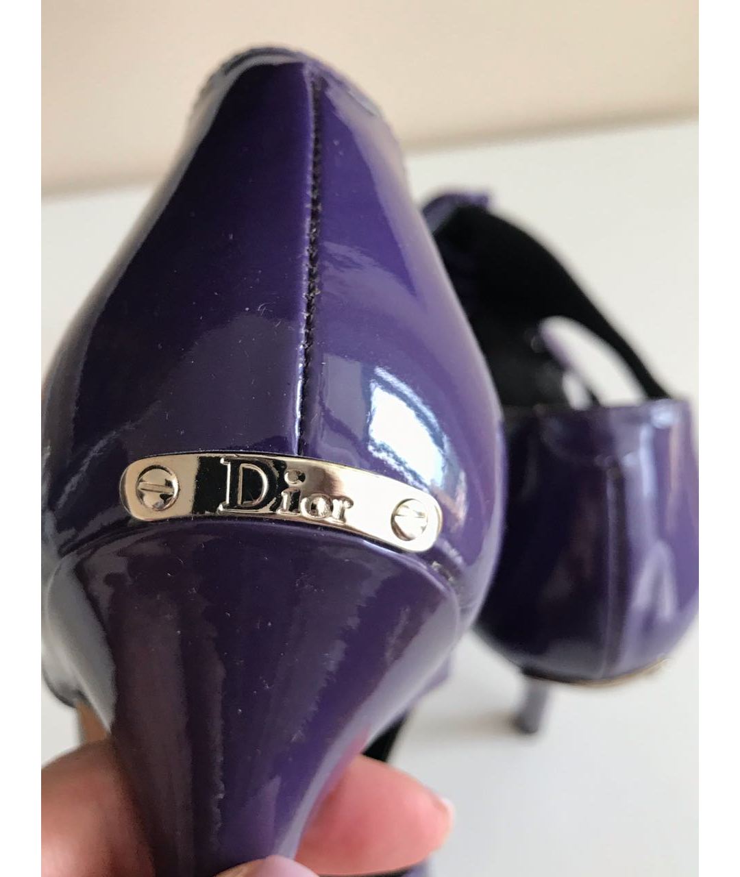 CHRISTIAN DIOR PRE-OWNED Фиолетовые туфли из лакированной кожи, фото 4