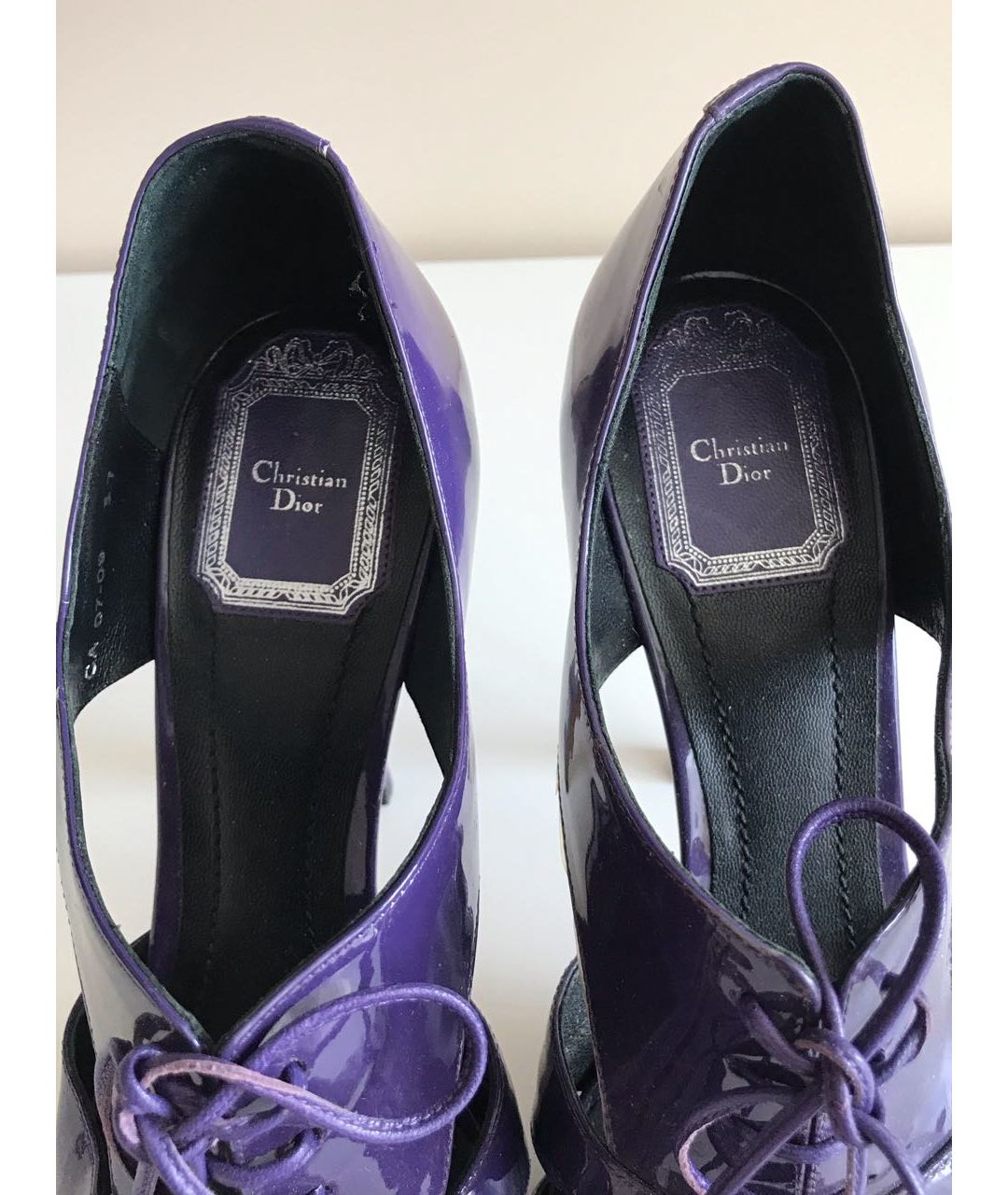 CHRISTIAN DIOR PRE-OWNED Фиолетовые туфли из лакированной кожи, фото 3
