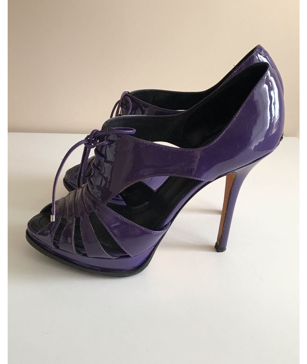 CHRISTIAN DIOR PRE-OWNED Фиолетовые туфли из лакированной кожи, фото 7