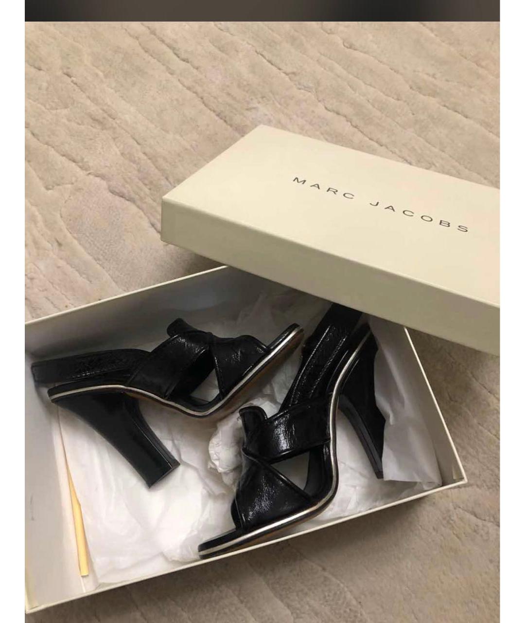 MARC BY MARC JACOBS Черные кожаные босоножки, фото 5