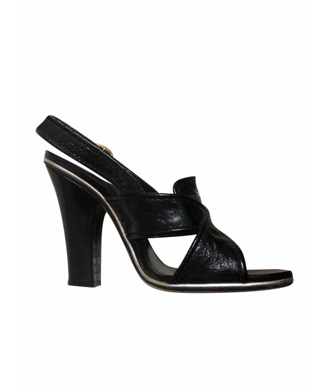 MARC BY MARC JACOBS Черные кожаные босоножки, фото 1