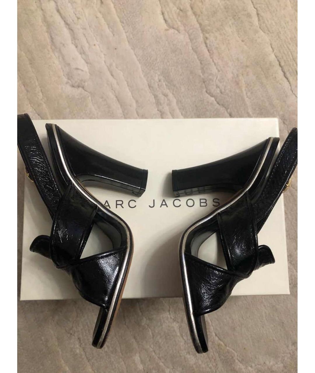 MARC BY MARC JACOBS Черные кожаные босоножки, фото 7