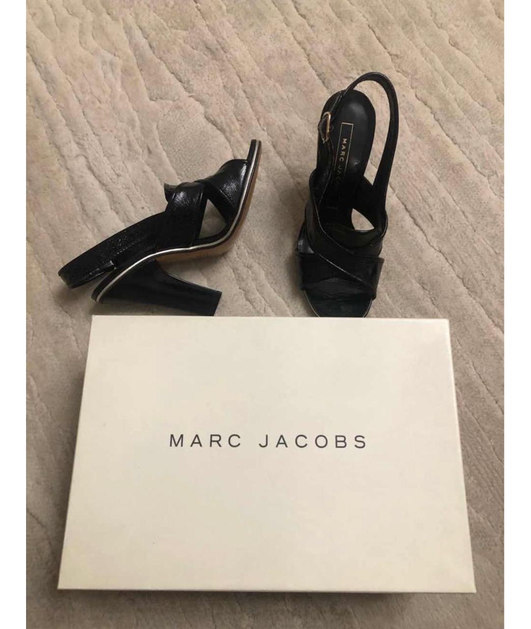 MARC BY MARC JACOBS Черные кожаные босоножки, фото 3