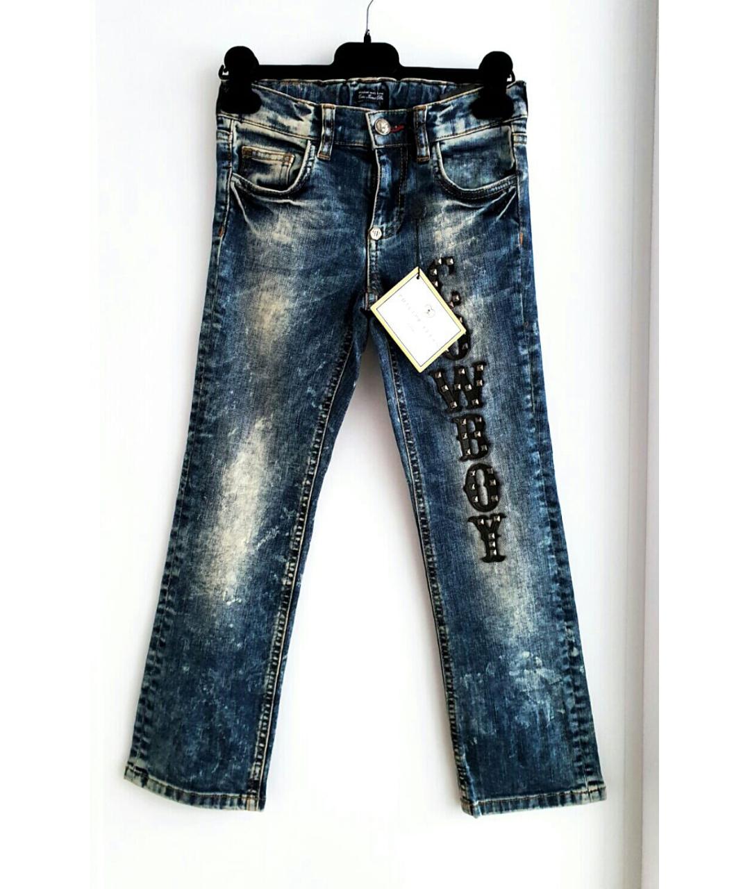 PHILIPP PLEIN Синие деним детские джинсы, фото 2