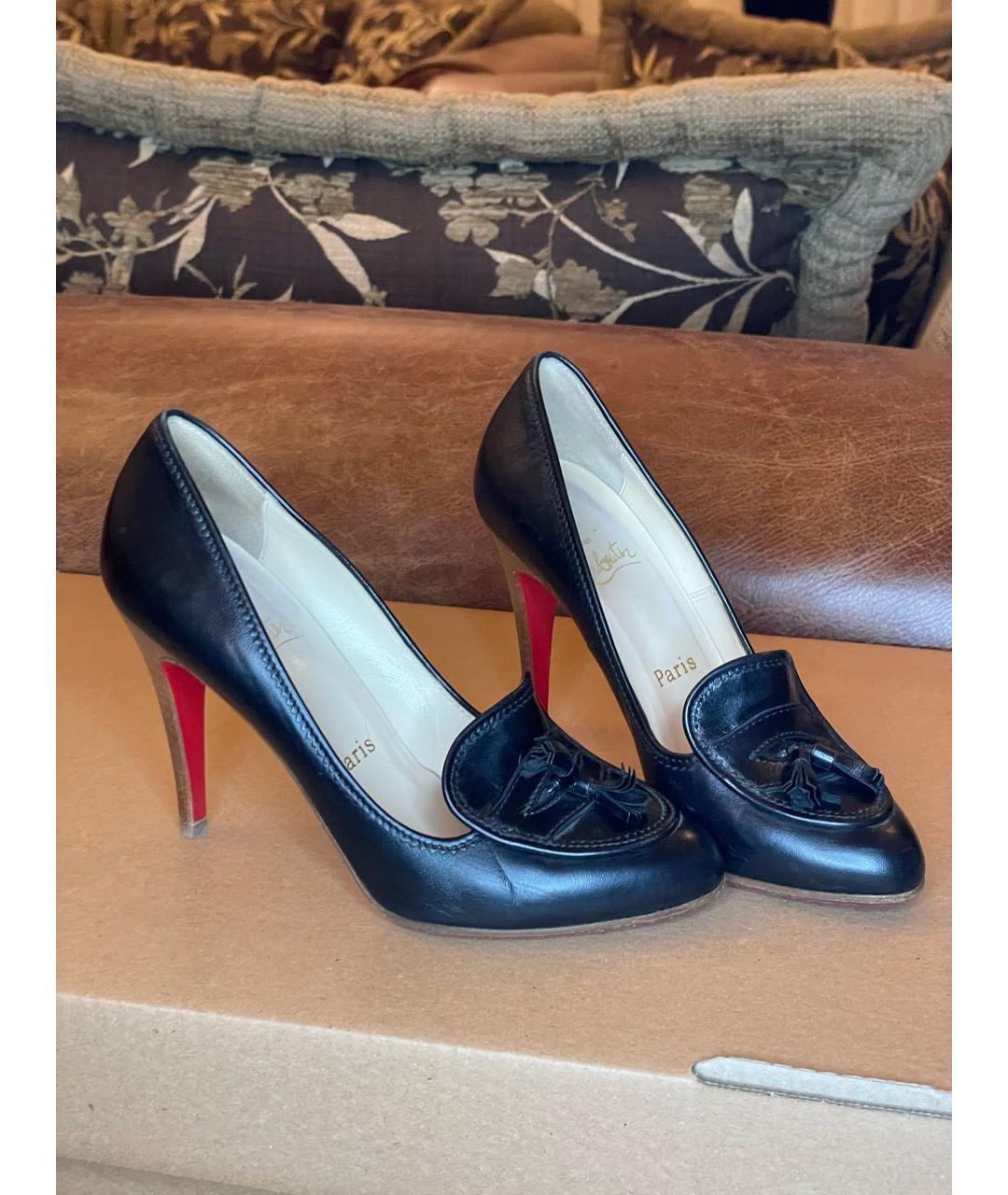 CHRISTIAN LOUBOUTIN Черные кожаные туфли, фото 5