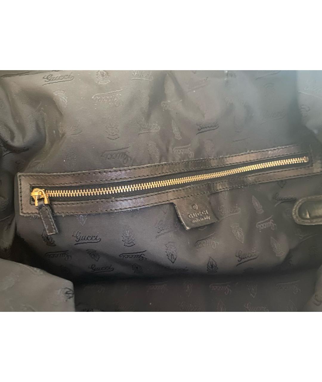GUCCI Черная кожаная сумка с короткими ручками, фото 4
