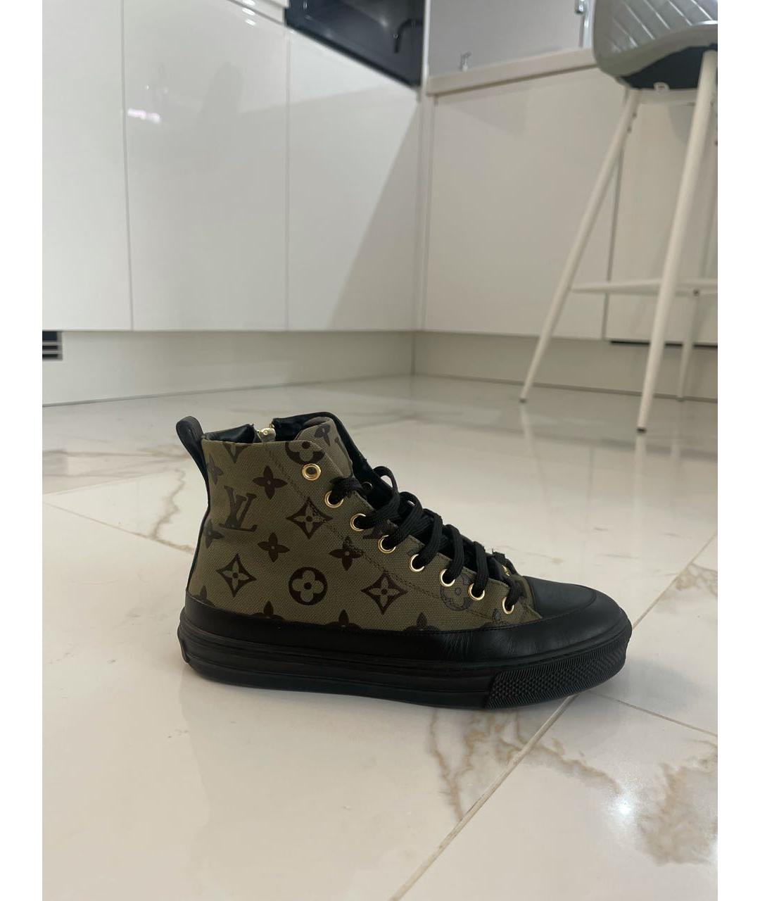 LOUIS VUITTON PRE-OWNED Хаки кеды, фото 5