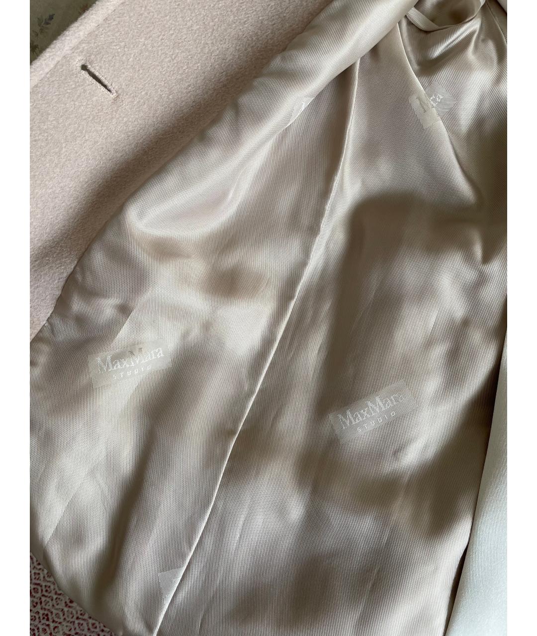 MAX MARA STUDIO Розовое шерстяное пальто, фото 6