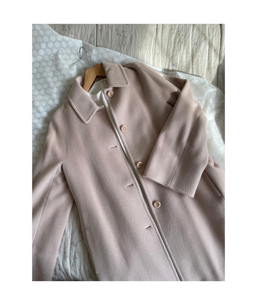 MAX MARA STUDIO Розовое шерстяное пальто, фото 8