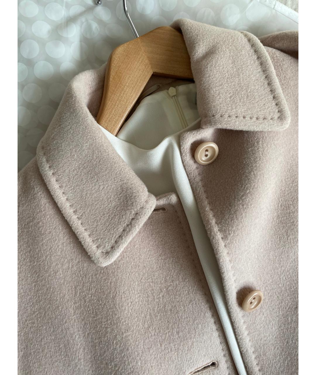 MAX MARA STUDIO Розовое шерстяное пальто, фото 7