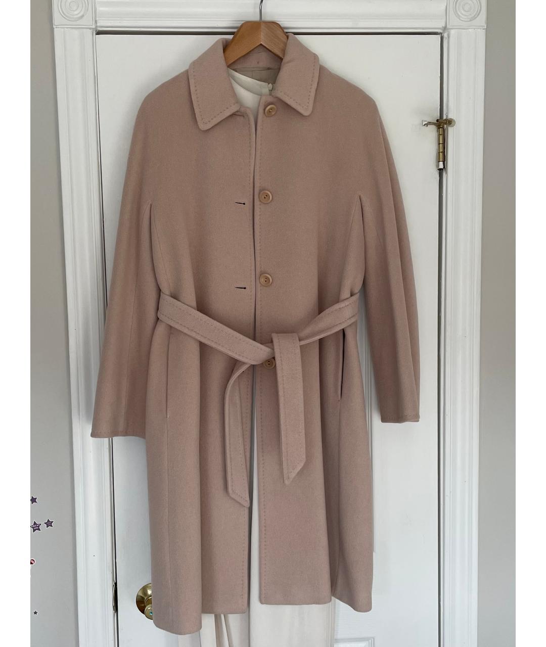 MAX MARA STUDIO Розовое шерстяное пальто, фото 9