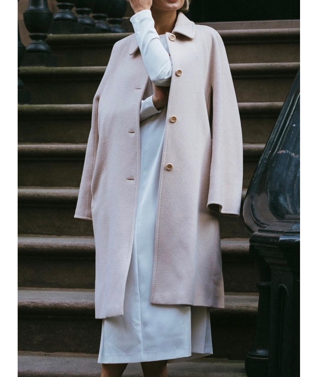 MAX MARA STUDIO Розовое шерстяное пальто, фото 3