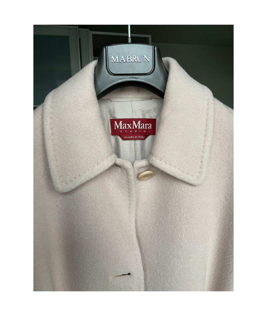 MAX MARA STUDIO Розовое шерстяное пальто, фото 5