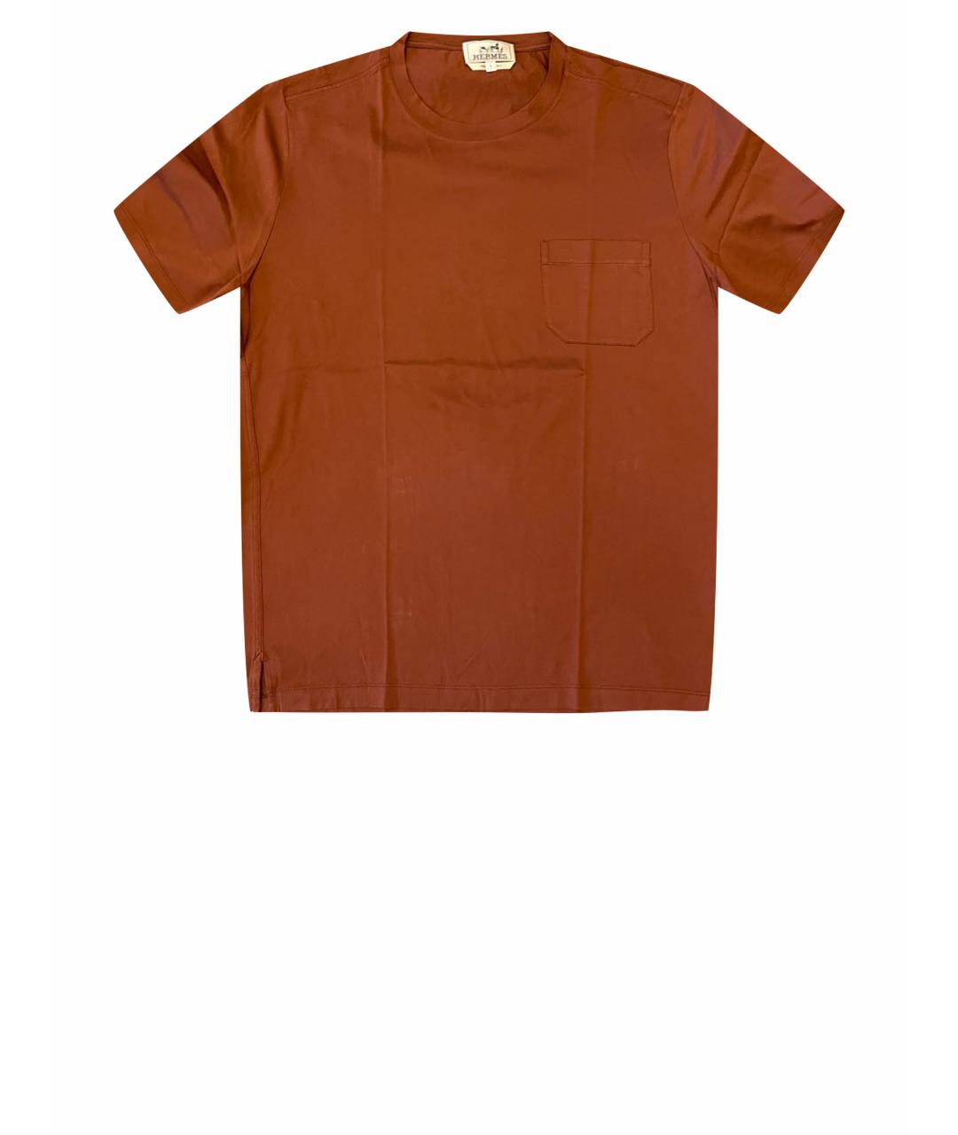 HERMES PRE-OWNED Коричневая хлопковая футболка, фото 1