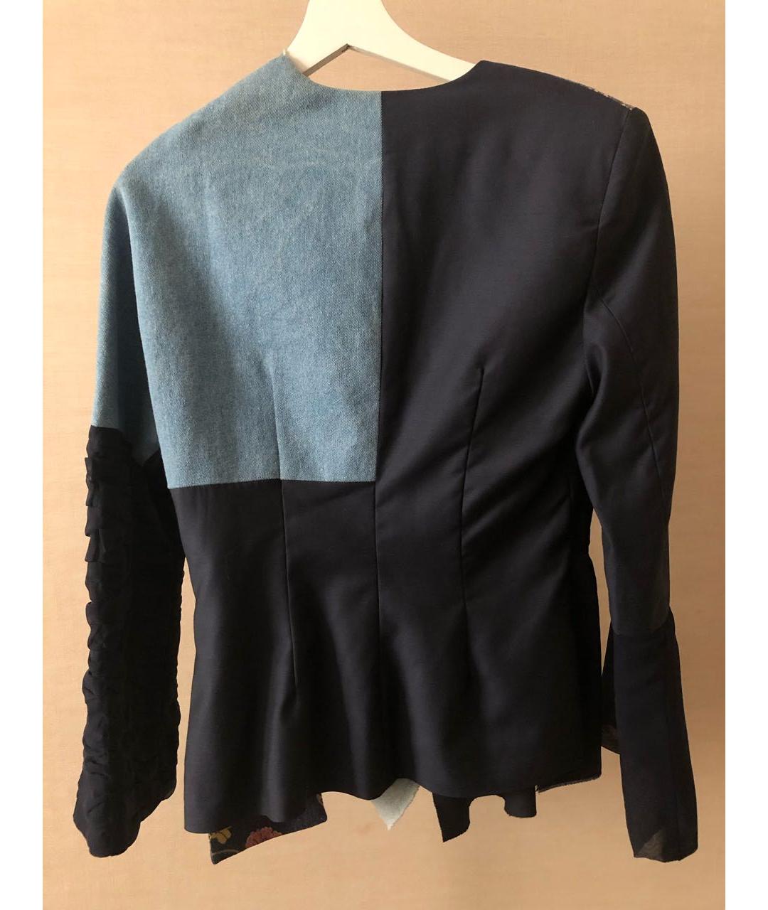 MOSCHINO Темно-синий шерстяной жакет/пиджак, фото 2