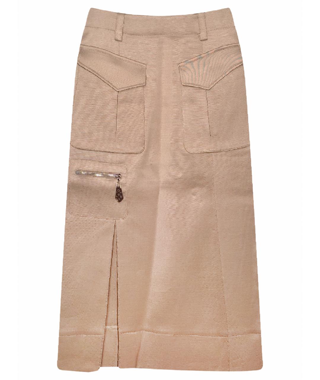 LOUIS VUITTON Бежевая шерстяная юбка миди, фото 1