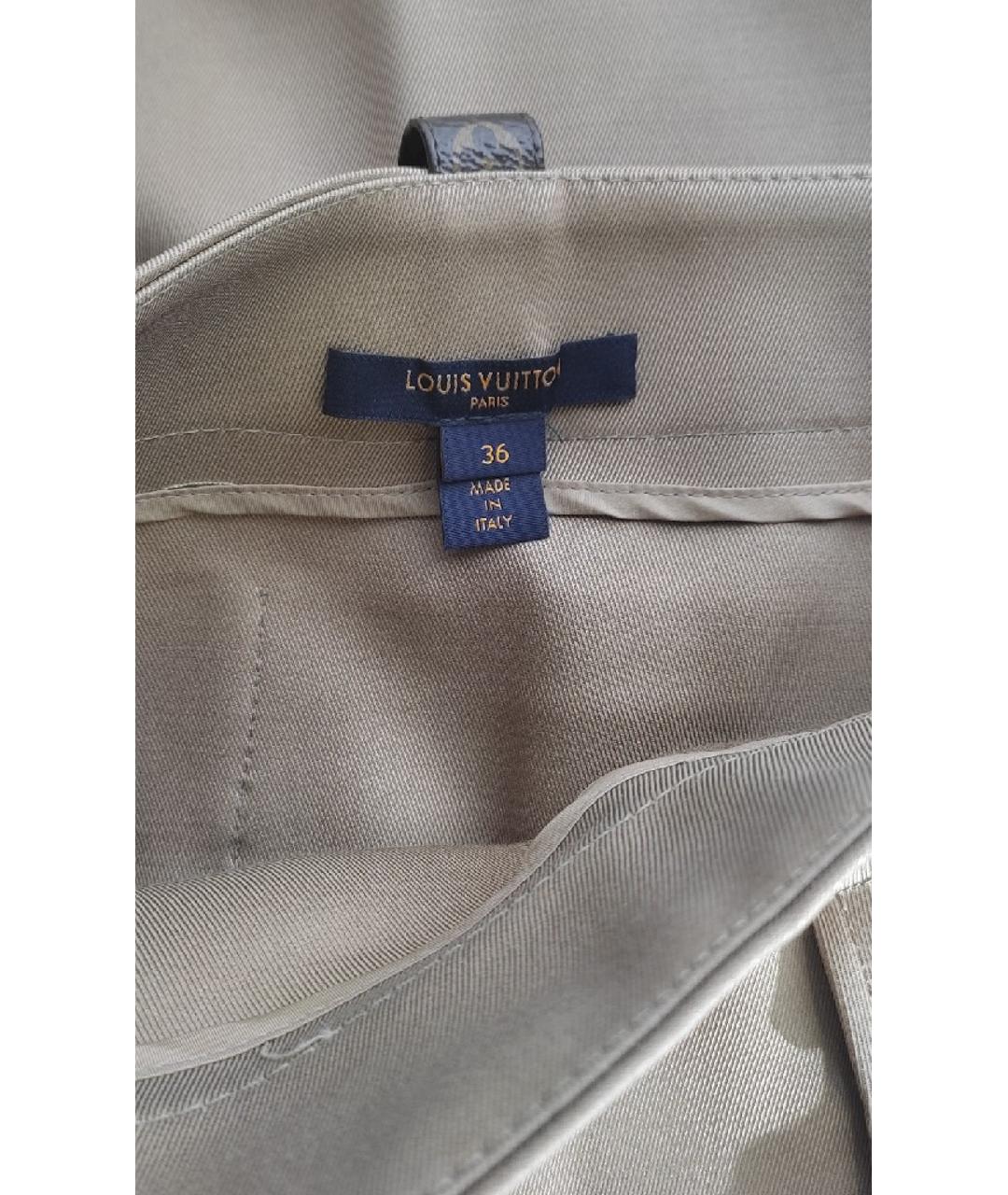 LOUIS VUITTON Бежевая шерстяная юбка миди, фото 4