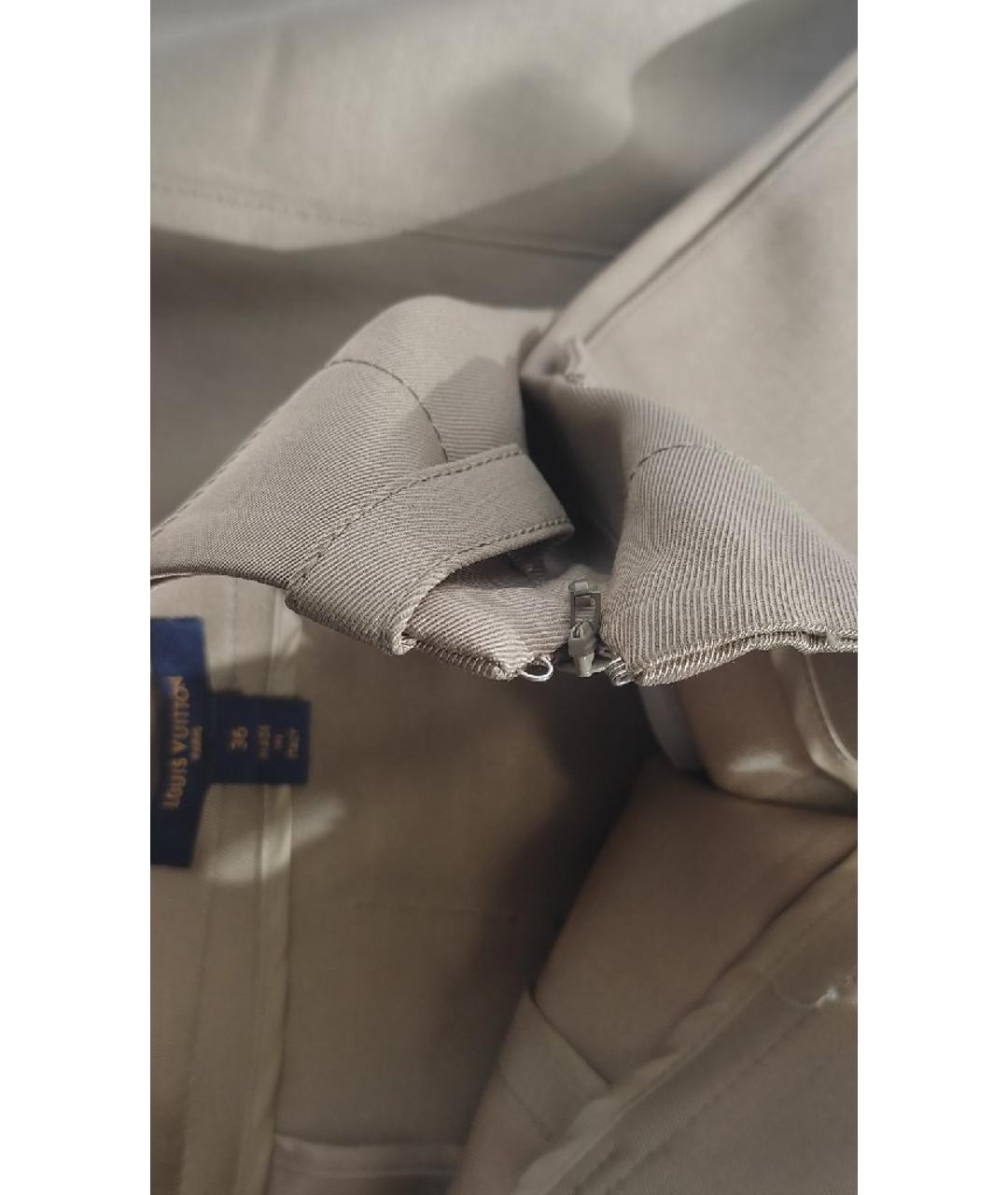 LOUIS VUITTON Бежевая шерстяная юбка миди, фото 6