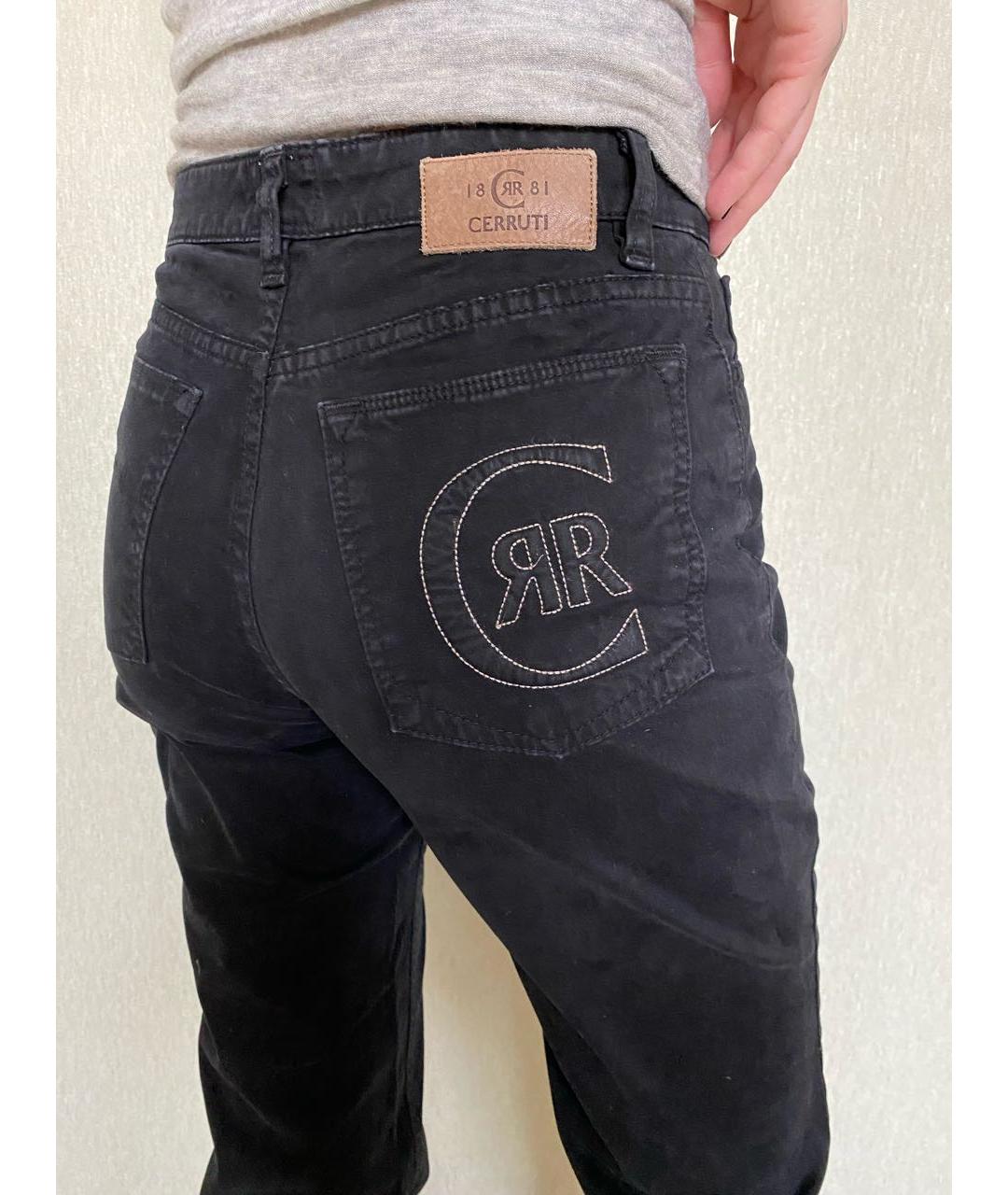 CERRUTI 1881 Антрацитовые хлопковые прямые джинсы, фото 4