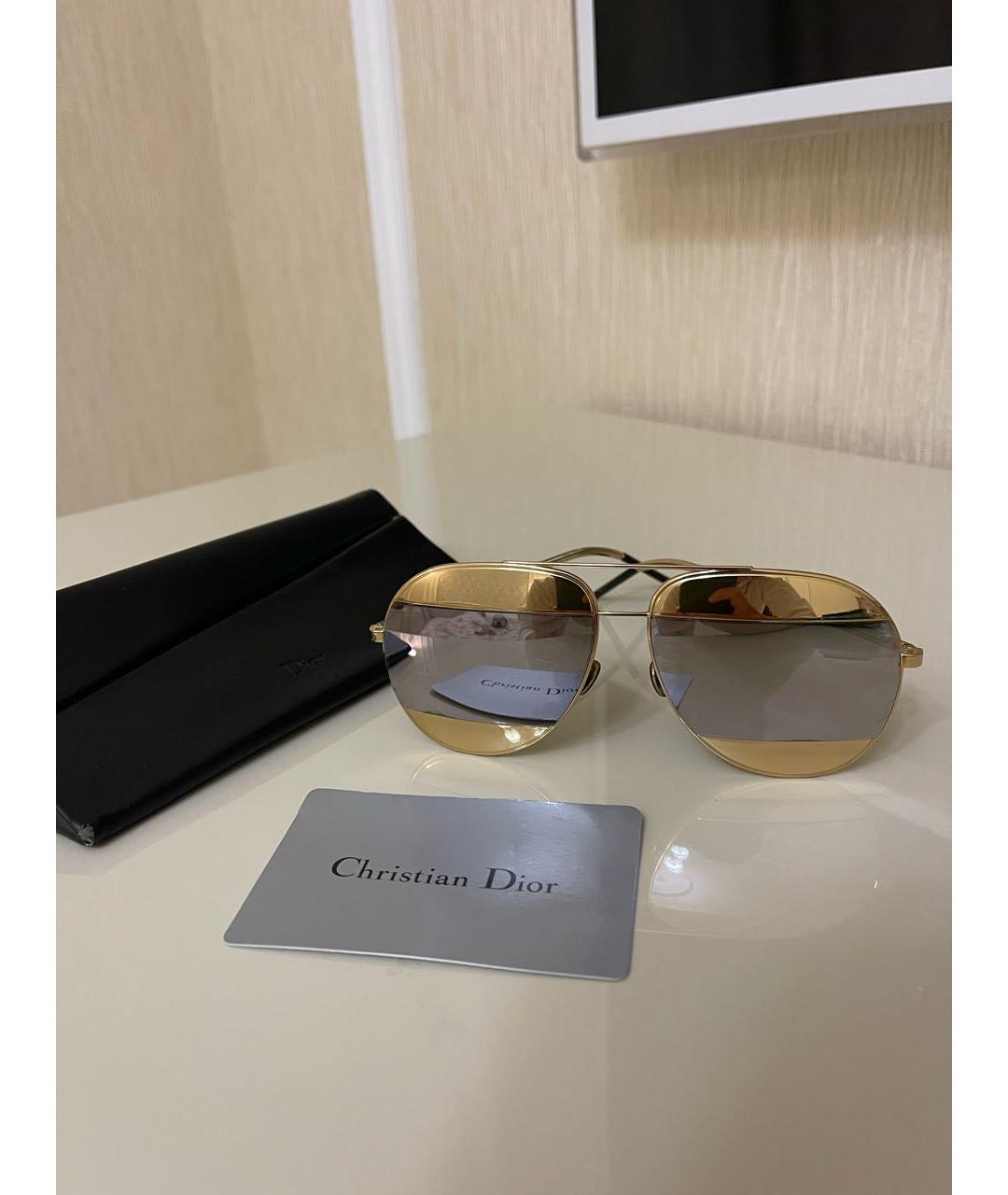CHRISTIAN DIOR PRE-OWNED Коричневые металлические солнцезащитные очки, фото 2