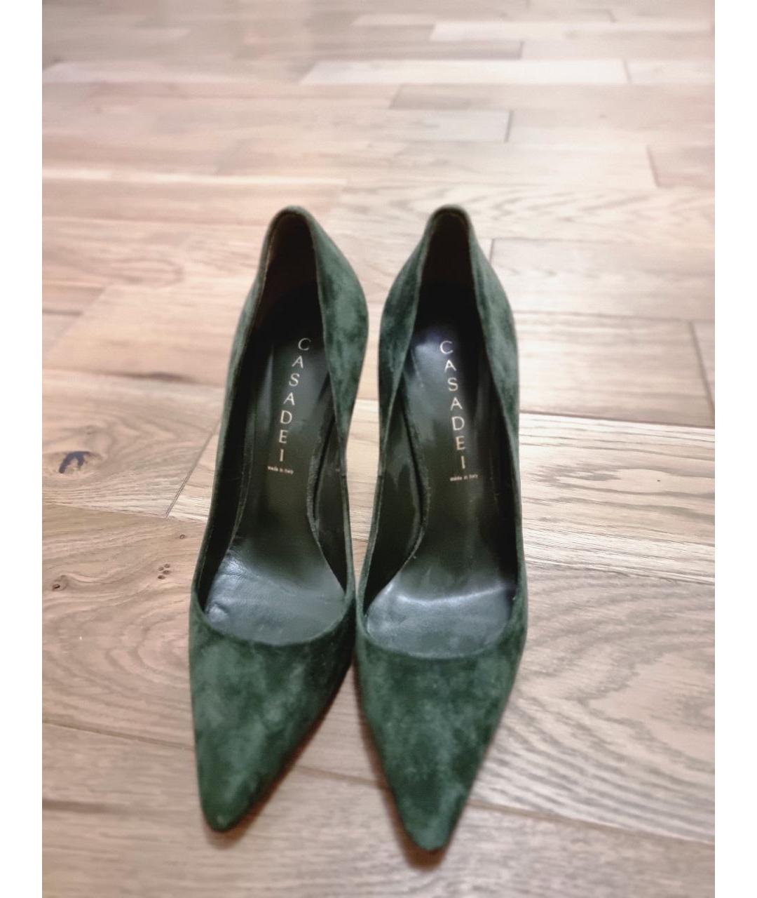 CASADEI Зеленые замшевые туфли, фото 3