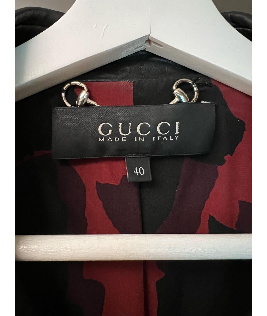 GUCCI Черная кожаная куртка, фото 4