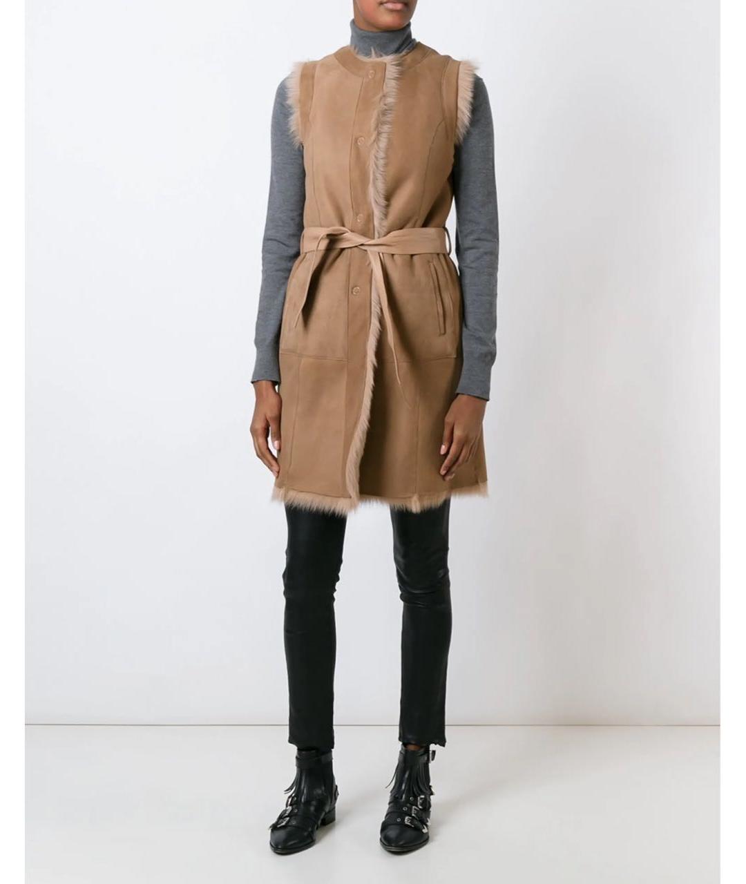 DROME Коричневый меховой жилет, фото 6