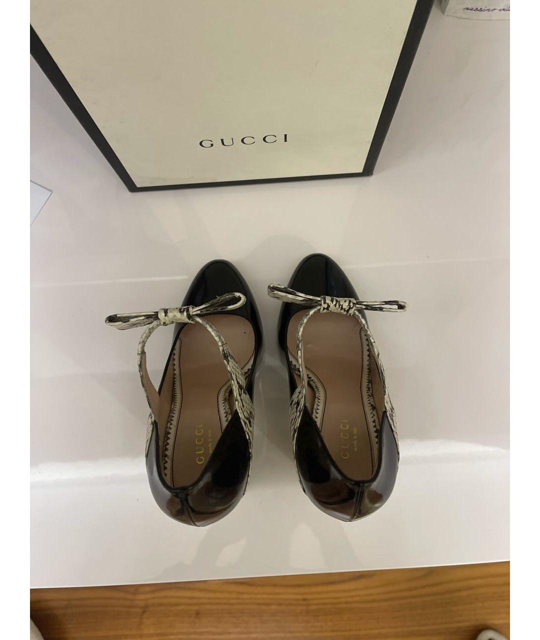 GUCCI Черные туфли из экзотической кожи, фото 3