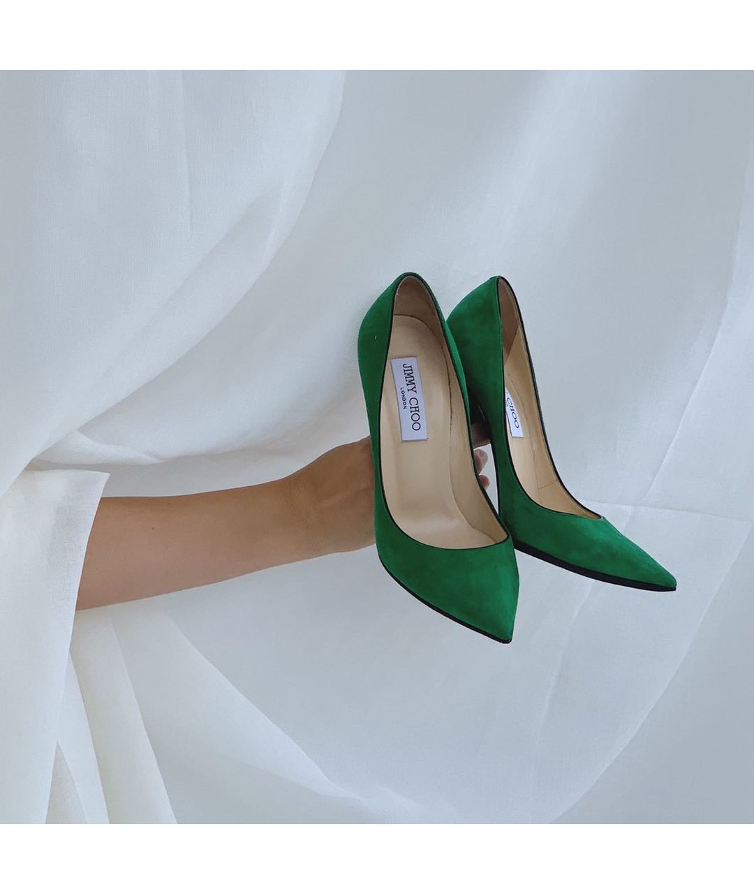 JIMMY CHOO Зеленые замшевые туфли, фото 5