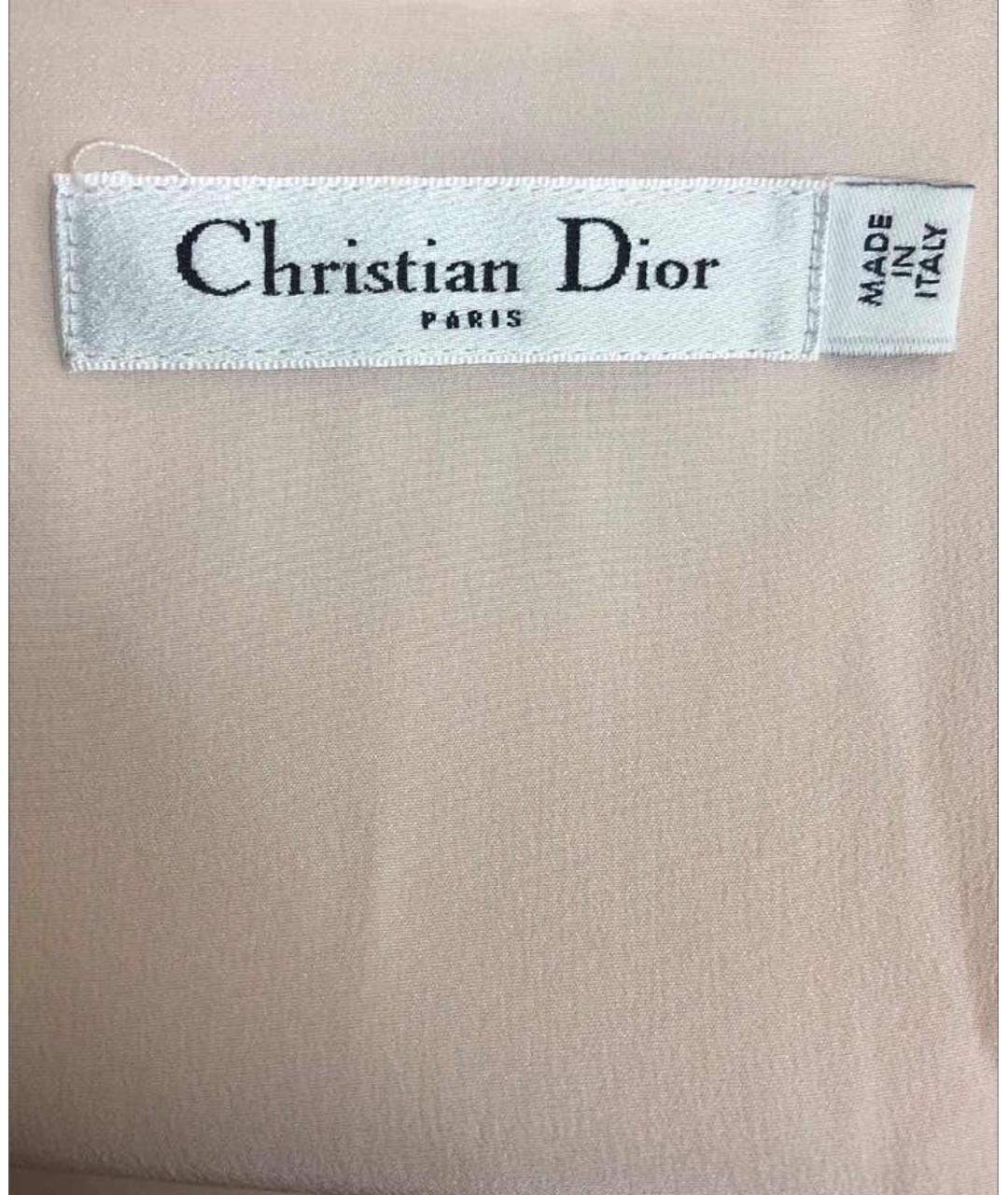 CHRISTIAN DIOR Бежевое шелковое платье, фото 2