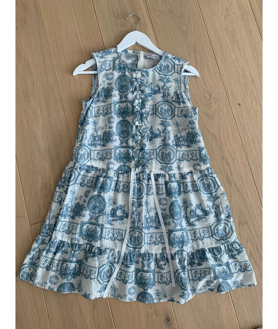 RED VALENTINO Голубое вискозное платье, фото 6