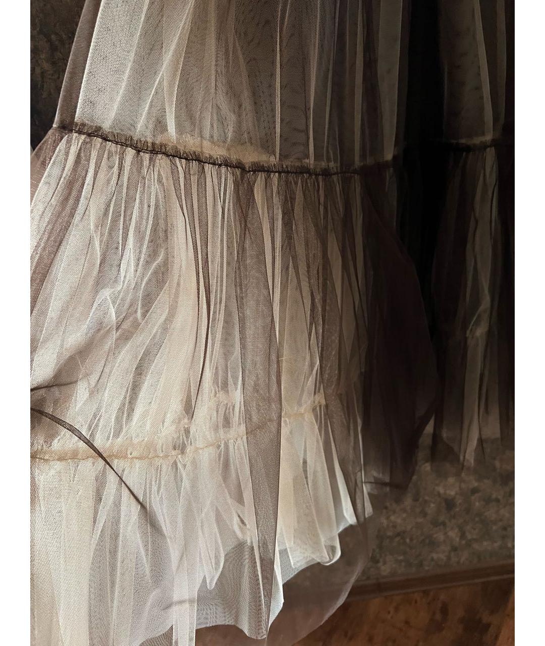 PESERICO Коричневая полиамидовая юбка макси, фото 4
