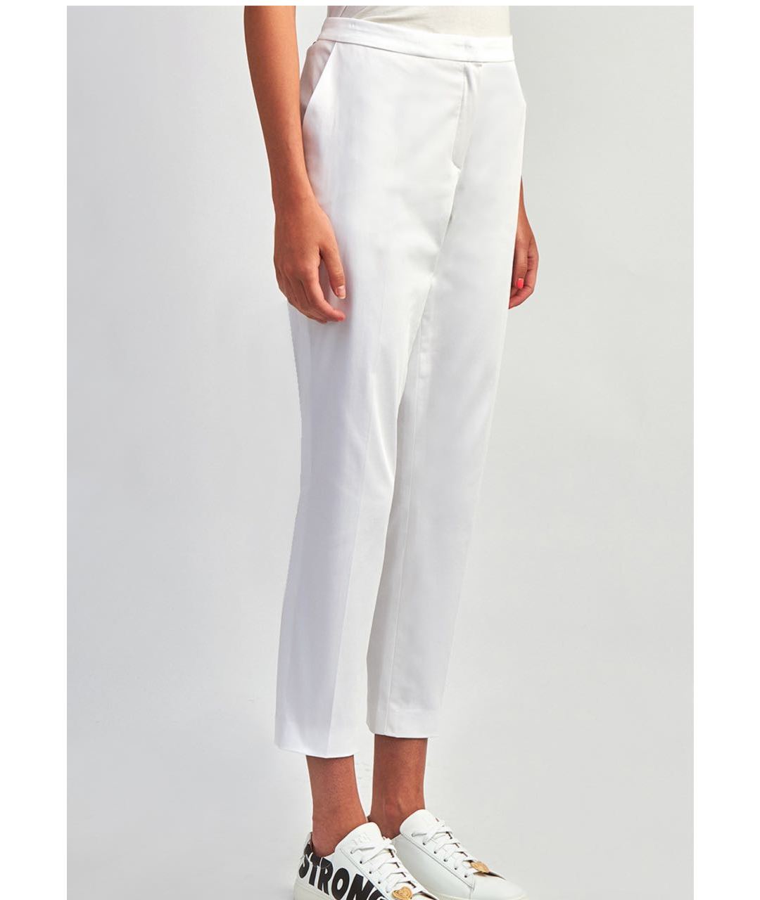 ESCADA Белые хлопко-эластановые прямые брюки, фото 2