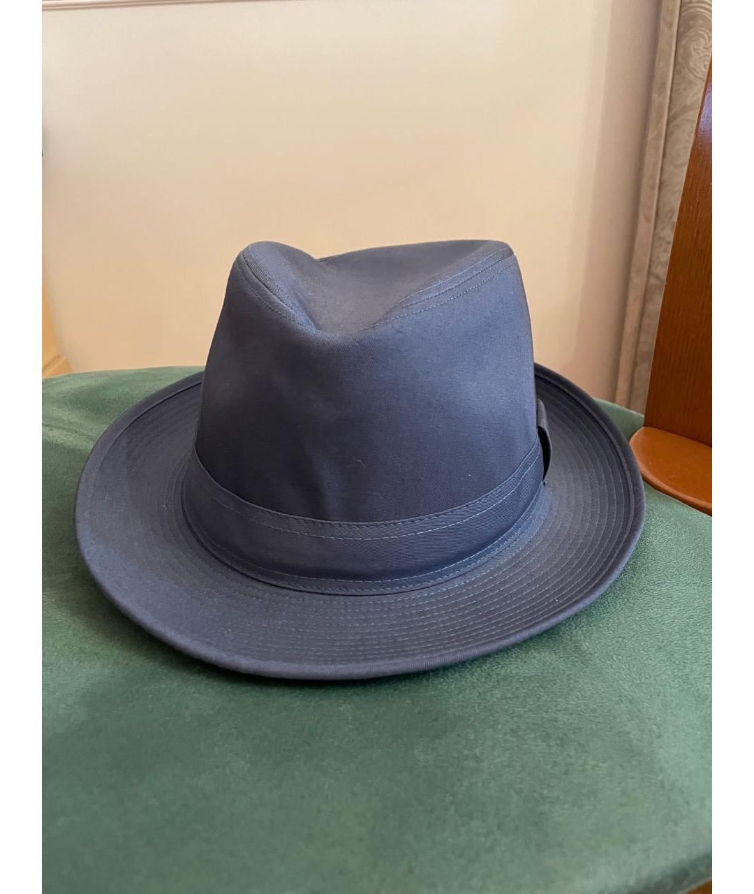 HERMES PRE-OWNED Синяя хлопковая шляпа, фото 8