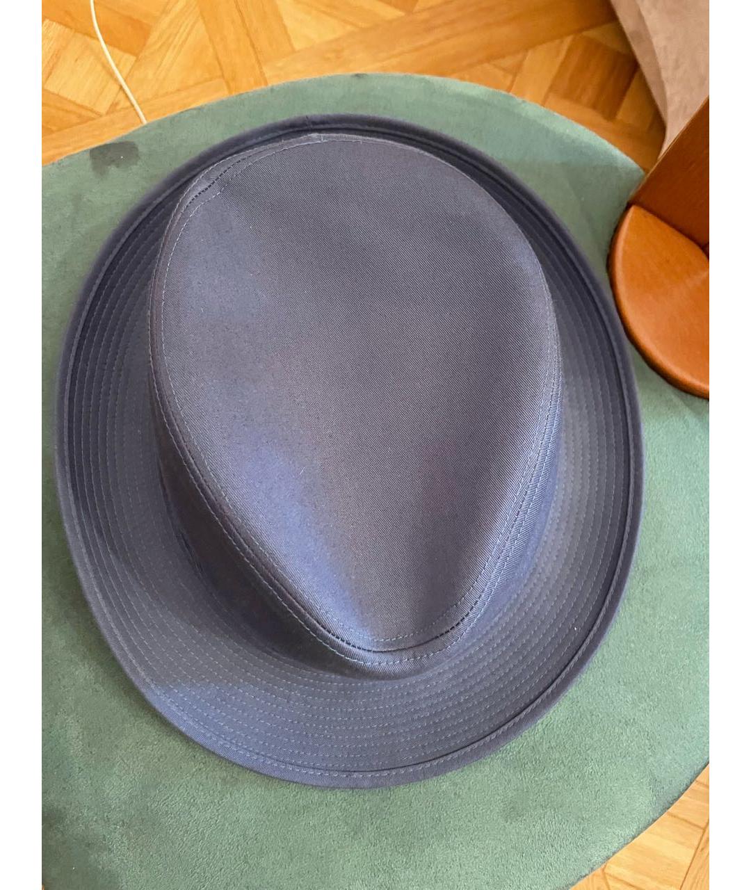 HERMES PRE-OWNED Синяя хлопковая шляпа, фото 7