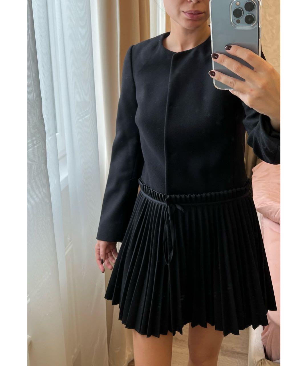 RED VALENTINO Черное шерстяное пальто, фото 4