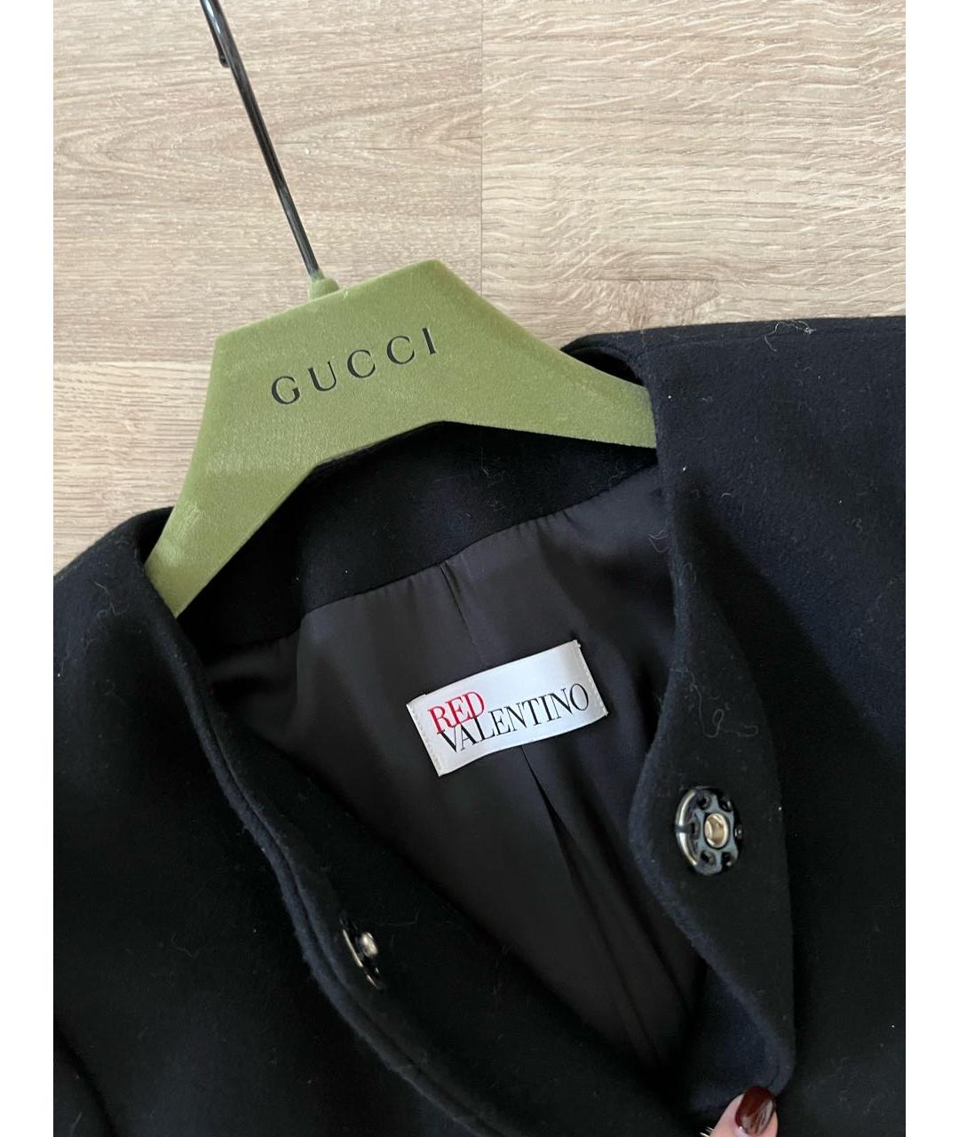 RED VALENTINO Черное шерстяное пальто, фото 3