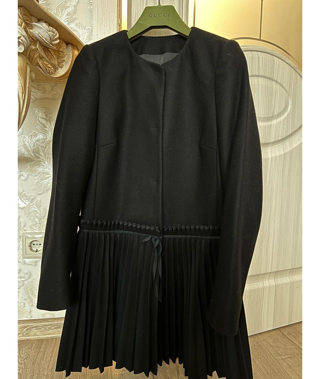 RED VALENTINO Черное шерстяное пальто, фото 5