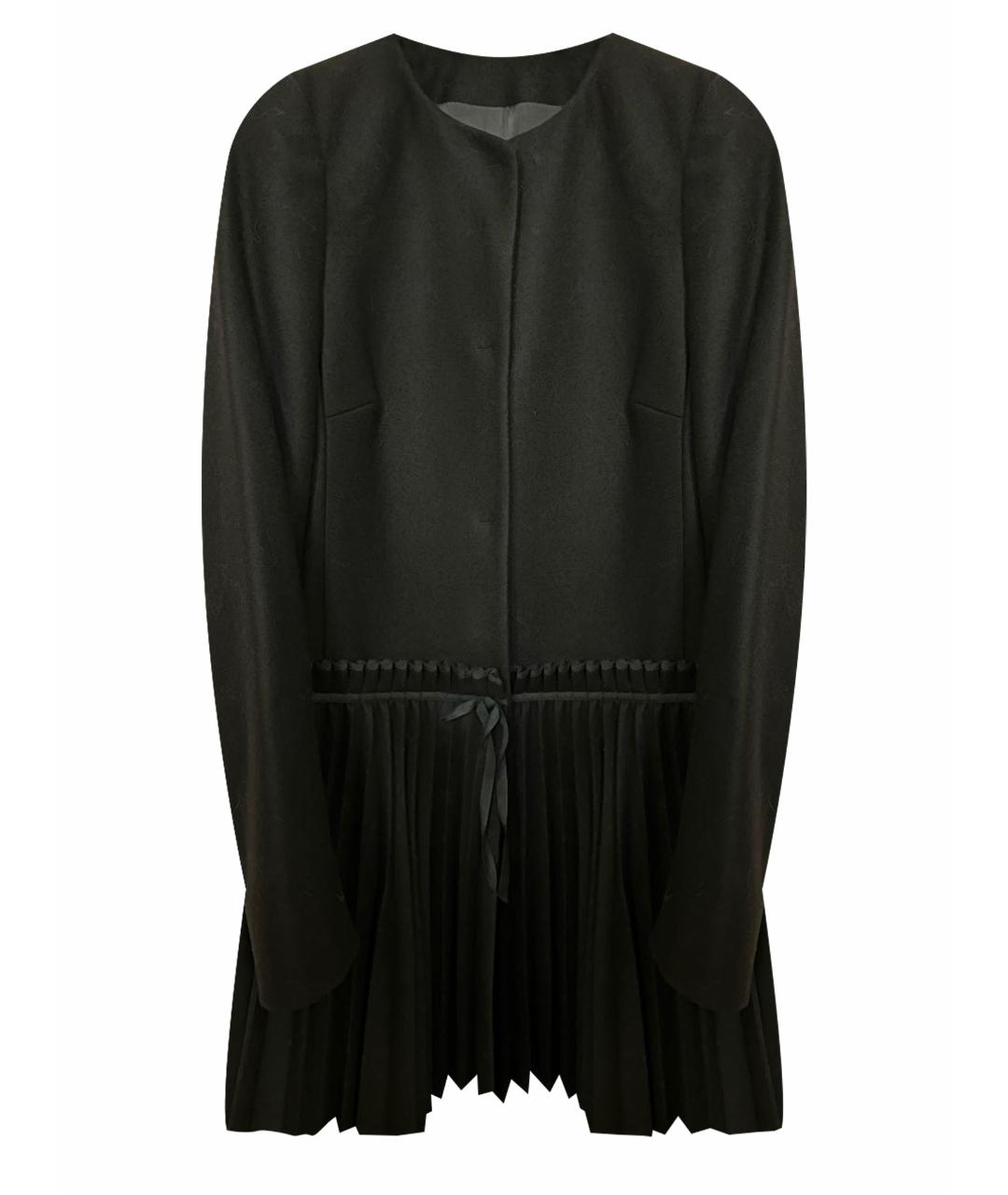 RED VALENTINO Черное шерстяное пальто, фото 1