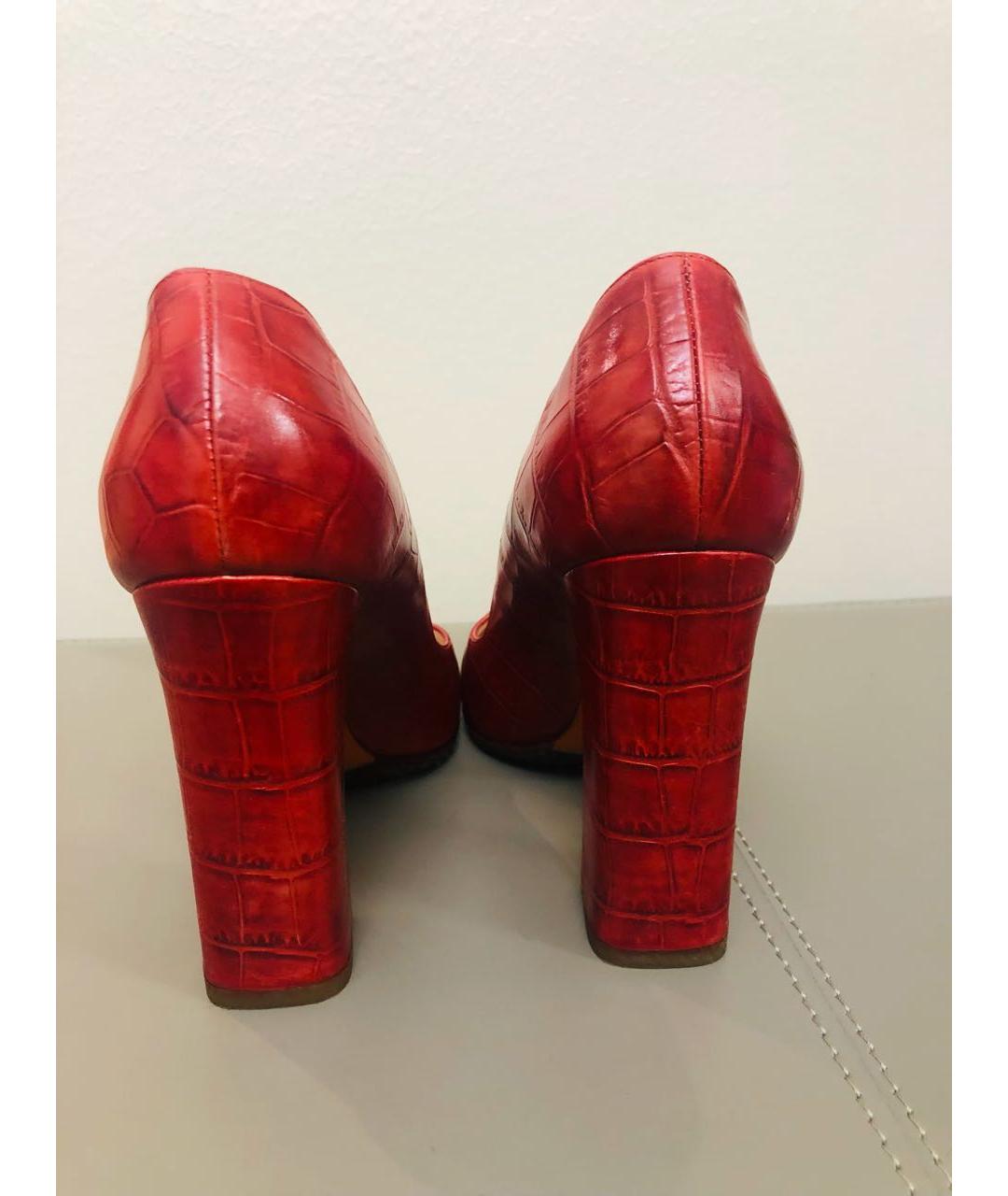 SANTONI Красные кожаные туфли, фото 2
