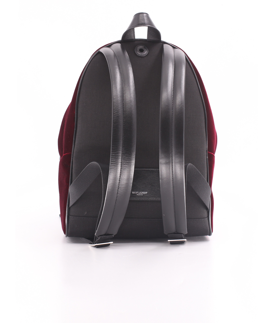 SAINT LAURENT Бордовый бархатный рюкзак, фото 3