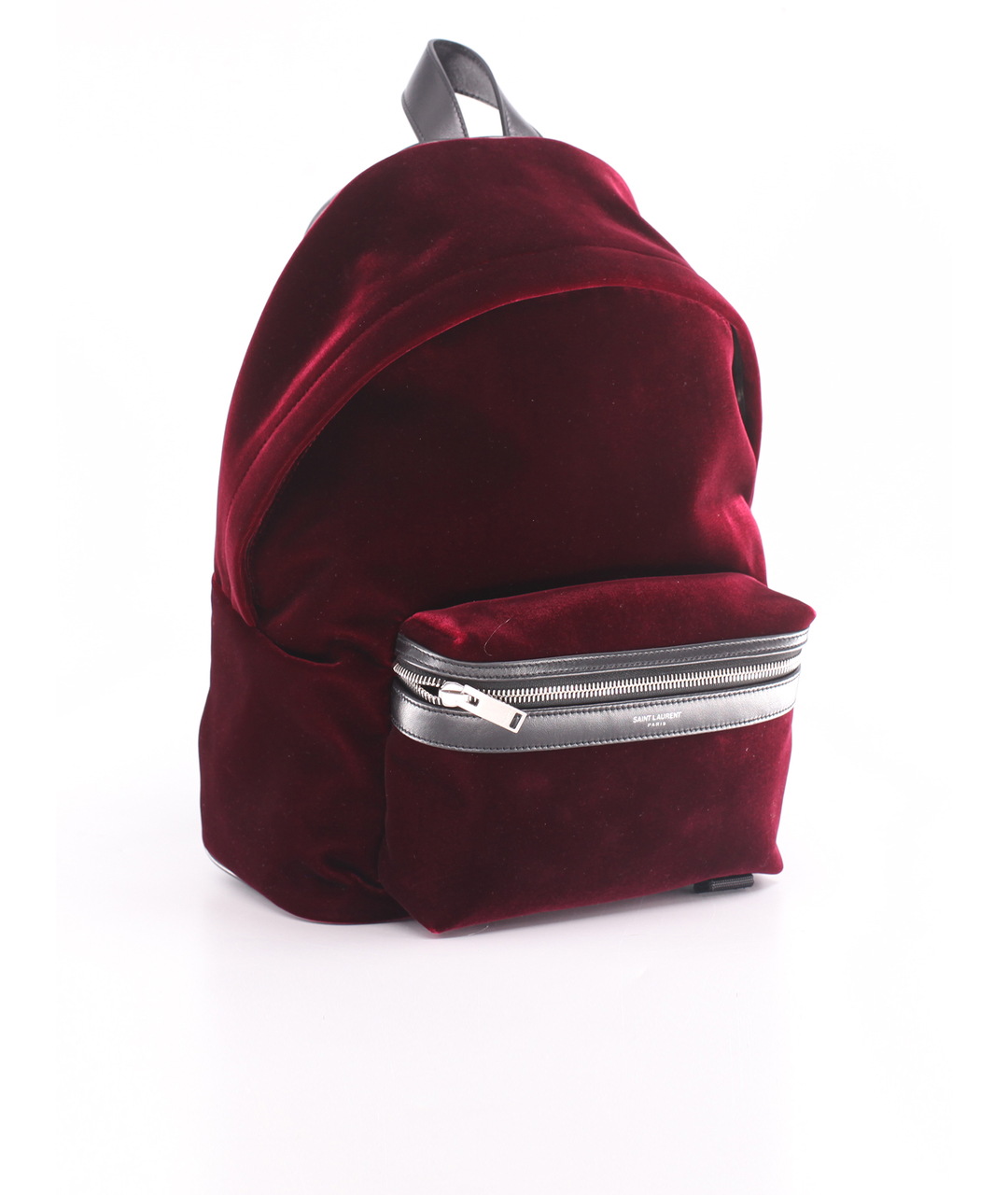 SAINT LAURENT Бордовый бархатный рюкзак, фото 2