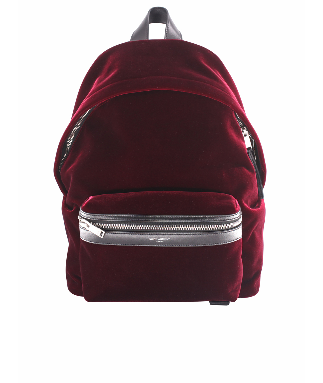 SAINT LAURENT Бордовый бархатный рюкзак, фото 1