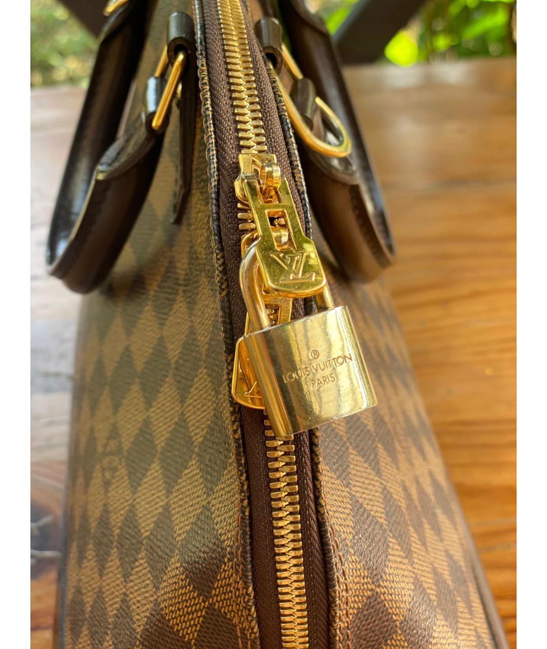 LOUIS VUITTON PRE-OWNED Коричневая кожаная сумка с короткими ручками, фото 3